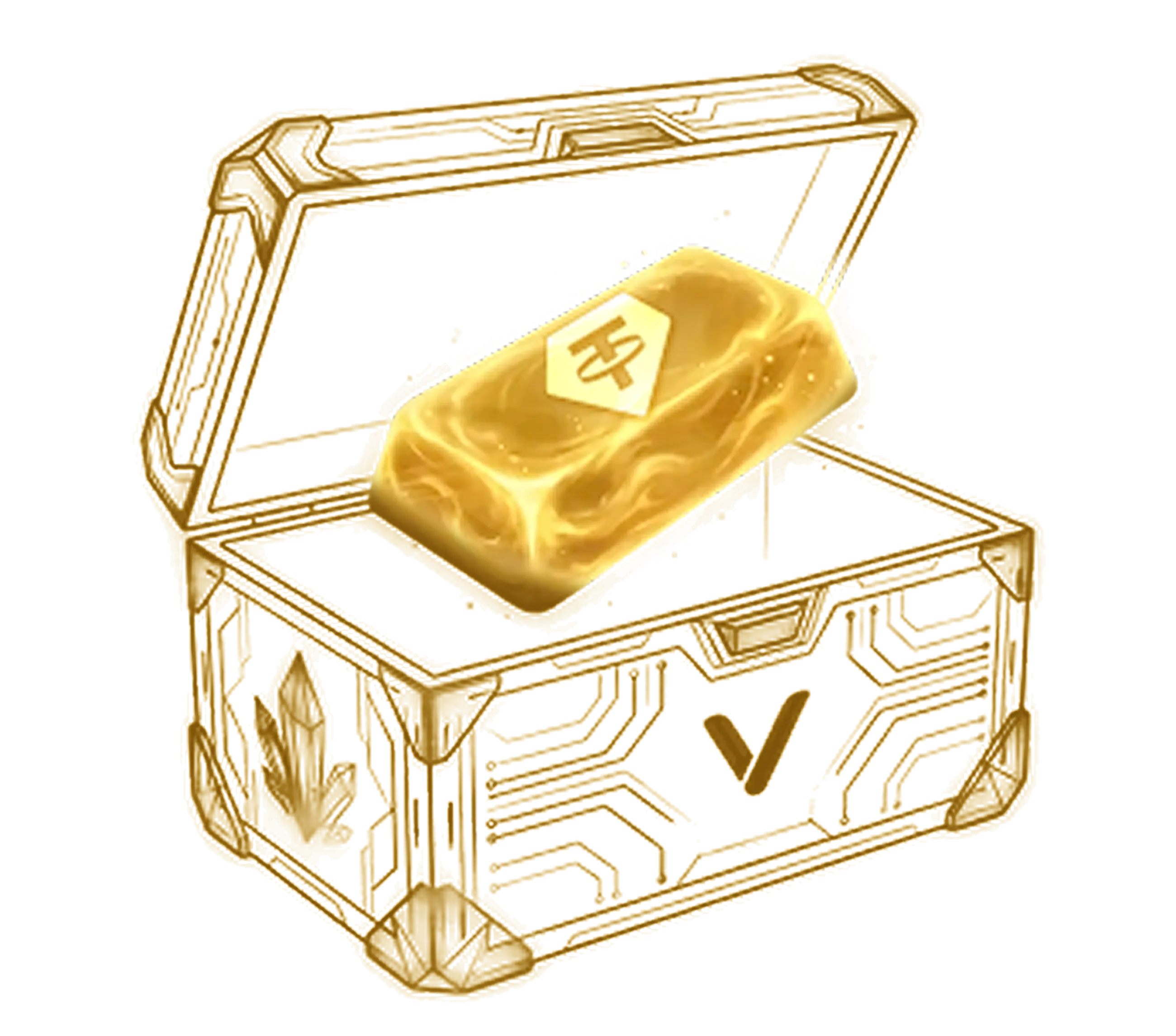 Cofre con lingote de oro Tether (XAU₮)